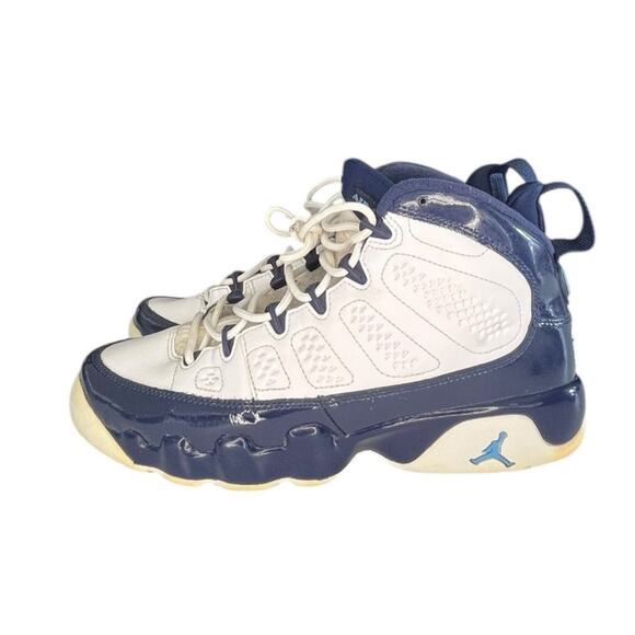 Nike Air Jordan Retro 9 'Pearl Blue' UNC GS 302359-145 Sz 6.5Y - Picture 1 of 6